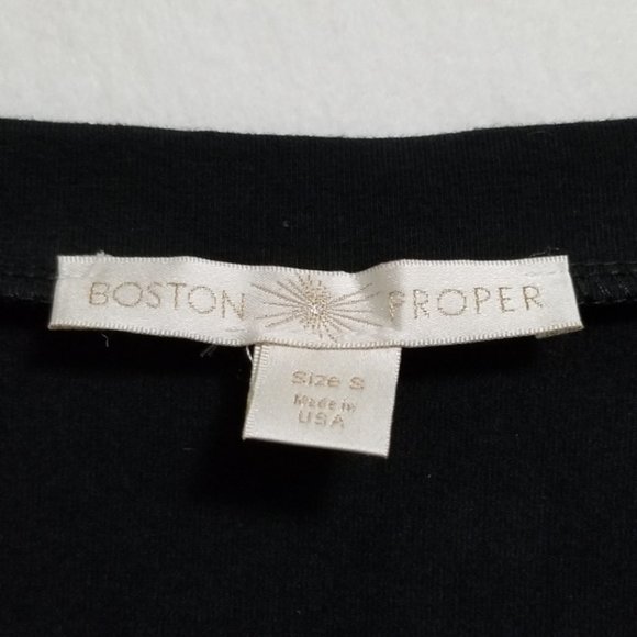 Boston Proper Top Black Long Sleeve Square Neck Size Small - Picture 3 of 5